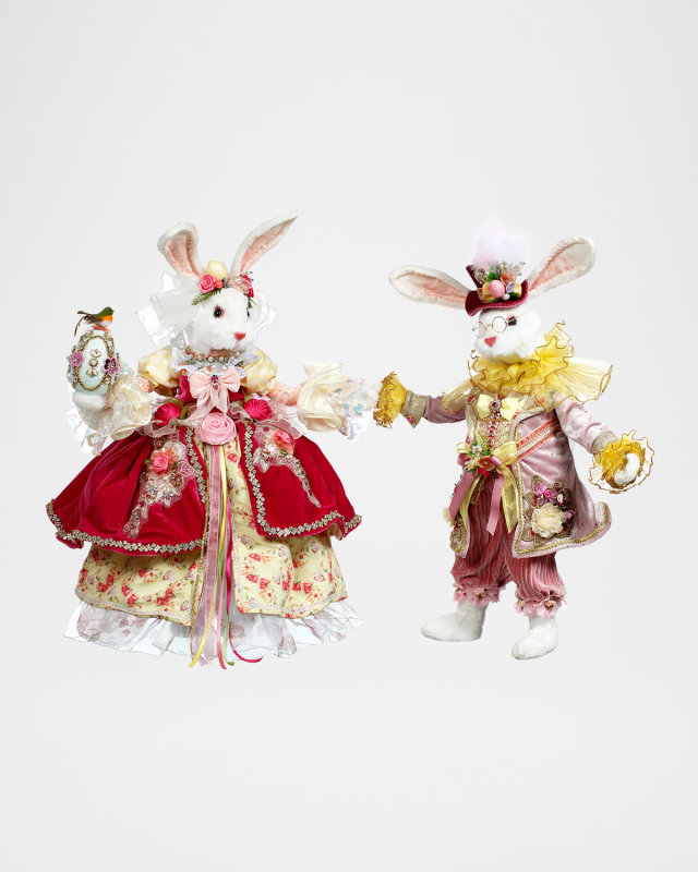 Mr. & Mrs. Cotton Tail Rabbits, Set of 2